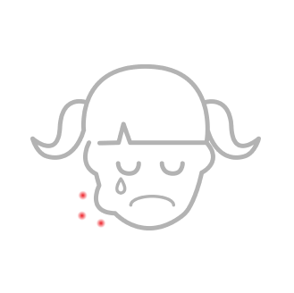 女の子が泣いてるイラスト